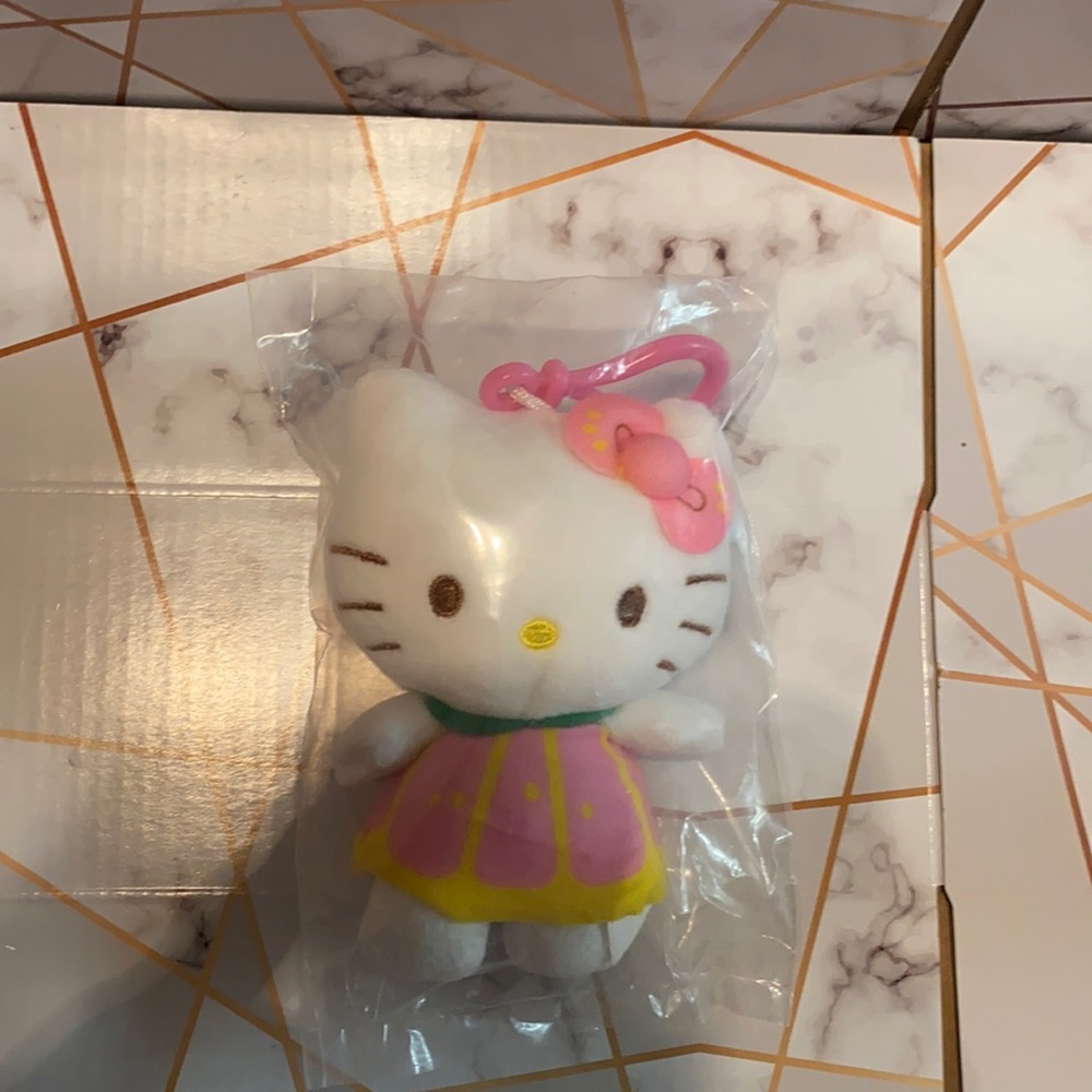 Hello Kitty Grapefruit Plush Keychain